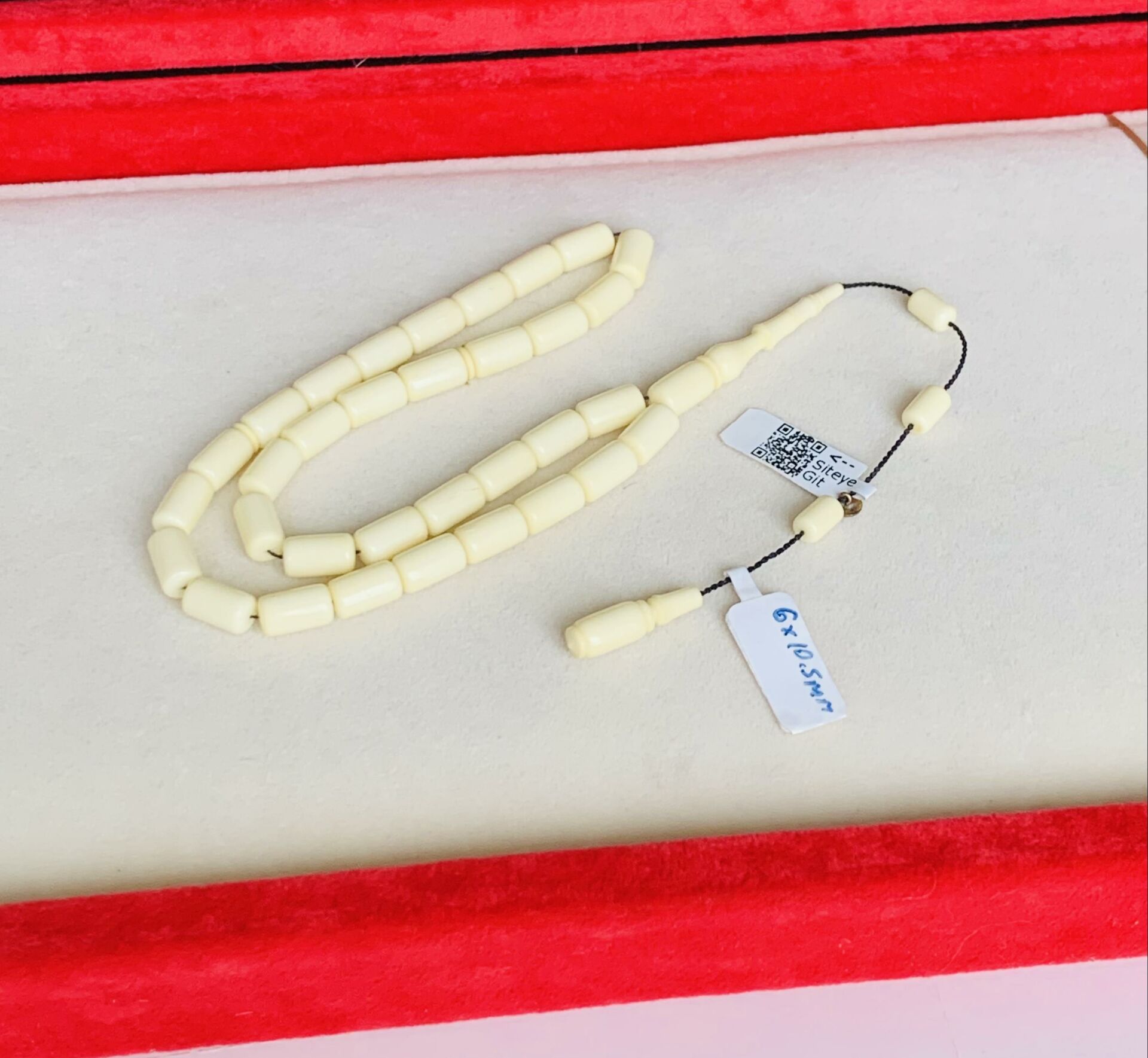 ESKİ ÇUBUK MALZEME KATALİN BEYAZ KAPSÜL MODEL TESBİH