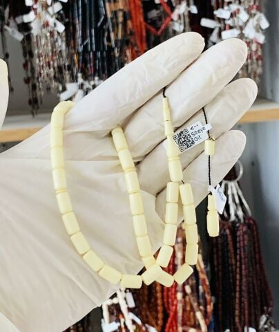 ESKİ ÇUBUK MALZEME KATALİN BEYAZ KAPSÜL MODEL TESBİH