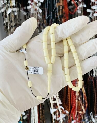 ESKİ ÇUBUK MALZEME KATALİN BEYAZ KAPSÜL MODEL TESBİH