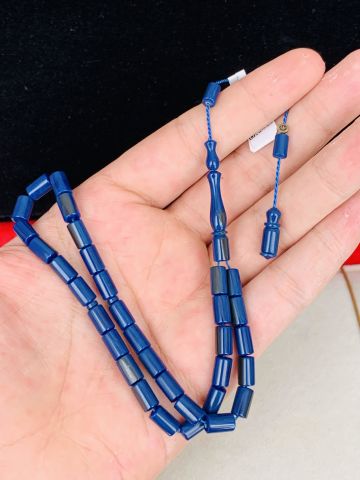 ESKİ ÇUBUK MALZEMEDEN KATALİN LACİVERT KESME MODEL TESBİH