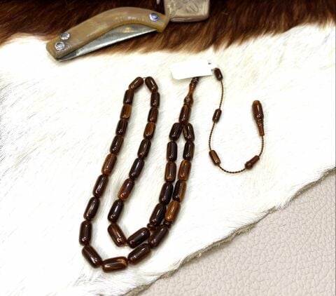 ÇEKO HAMUR MALZEMEDEN KATALİN TESBİH BEYZİ KAHVERENGİ