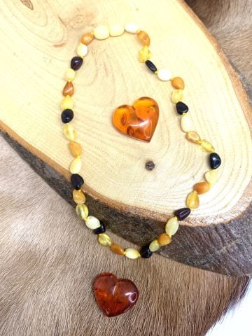 DAMLA KEHRİBAR BEBEK KOLYESİ RENKLİ-