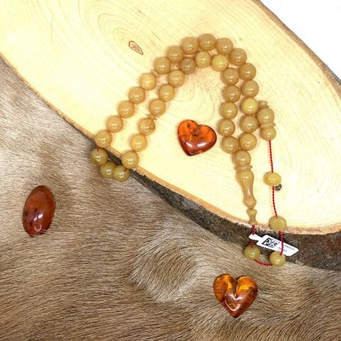 SIKMA KEHRİBAR KÜRE MODEL SARI TESBİH