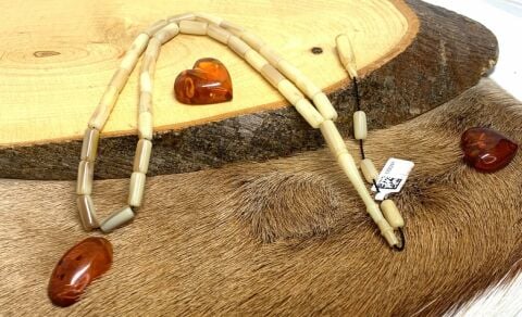 ESKİ ÇUBUK MALZEMEDEN KATALİN KREM HARELİ KAPSÜL MODEL TESBİH