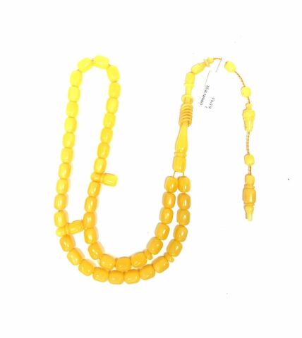 ESKİ BAĞA MALZEMEDEN KATALİN SARI TEKER MODEL HALKALI İMAME TESBİH