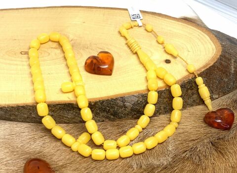 ESKİ BAĞA MALZEMEDEN KATALİN SARI TEKER MODEL HALKALI İMAME TESBİH