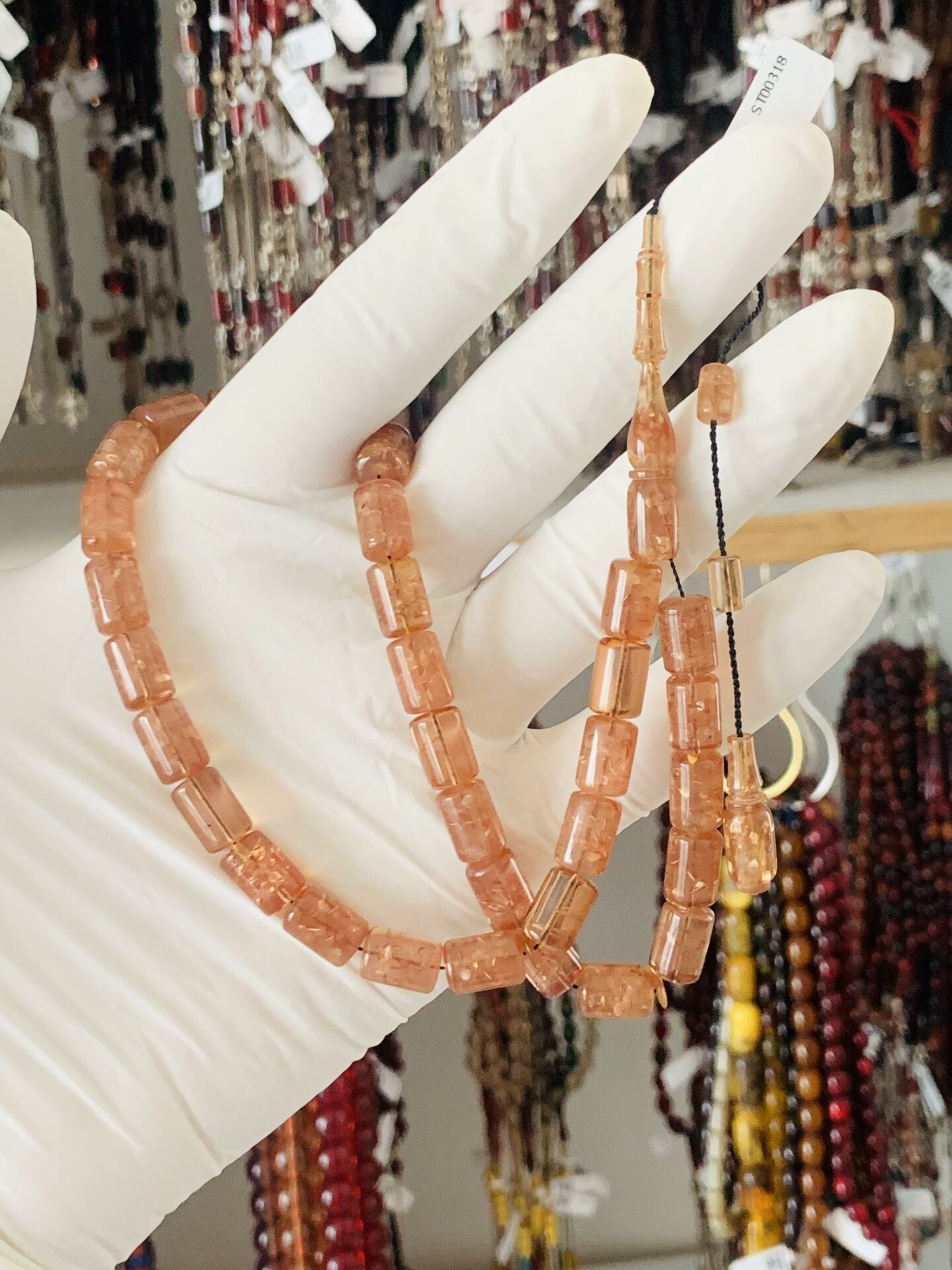 ESKİ ÇUBUK MALZEMEDEN KATALİN TURUNCU KESME MODEL TESBİH