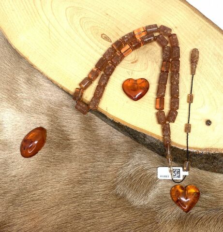 ESKİ ÇUBUK MALZEMEDEN KATALİN TURUNCU KESME MODEL TESBİH