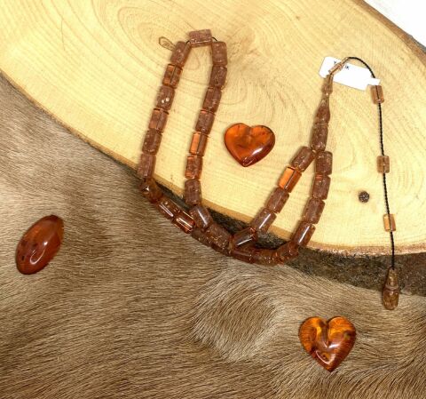 ESKİ ÇUBUK MALZEMEDEN KATALİN TURUNCU KESME MODEL TESBİH