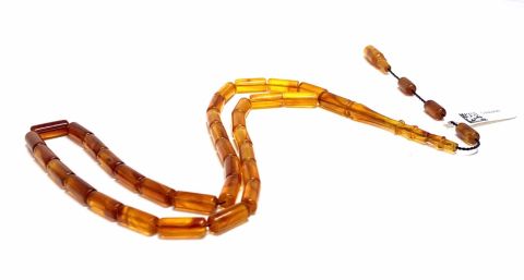 ESKİ ÇUBUK MALZEMEDEN KATALİN BAL RENGİ KAPSÜL MODEL TESBİH