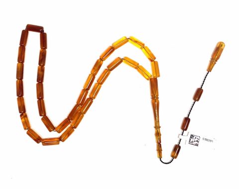 ESKİ ÇUBUK MALZEMEDEN KATALİN BAL RENGİ KAPSÜL MODEL TESBİH