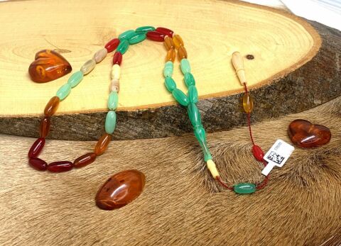 ESKİ ÇUBUK MALZEMEDEN KATALİN RENKLİ BEYZİ MODEL TESBİH