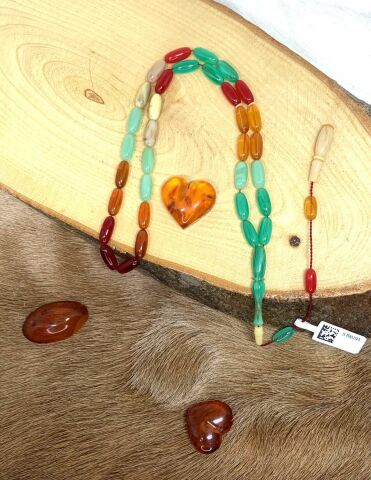 ESKİ ÇUBUK MALZEMEDEN KATALİN RENKLİ BEYZİ MODEL TESBİH