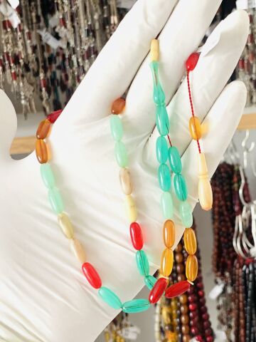 ESKİ ÇUBUK MALZEMEDEN KATALİN RENKLİ BEYZİ MODEL TESBİH