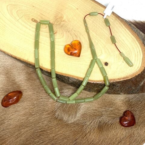 ESKİ ÇUBUK MALZEMEDEN KATALİN YEŞİL KAPSÜL MODEL TESBİH