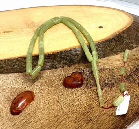 ESKİ ÇUBUK MALZEMEDEN KATALİN YEŞİL KAPSÜL MODEL TESBİH