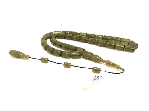 ESKİ ÇUBUK MALZEMEDEN KATALİN YEŞİL KAPSÜL MODEL TESBİH