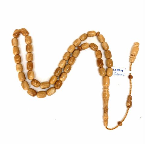 BEYAZLAYILMIŞ KUKA AÇIK KAHVERENGİ BEYZİ MODEL TESBİH