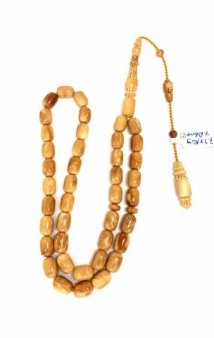 BEYAZLAYILMIŞ KUKA AÇIK KAHVERENGİ BEYZİ MODEL TESBİH