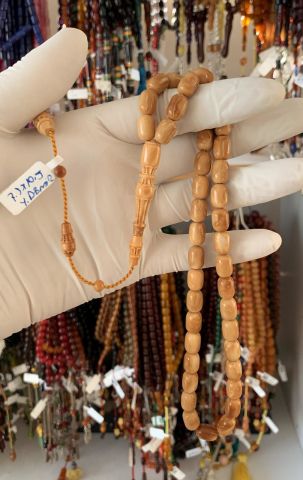 BEYAZLAYILMIŞ KUKA AÇIK KAHVERENGİ BEYZİ MODEL TESBİH