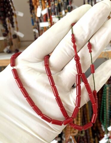 ESKİ ÇUBUK MALZEMEDEN KATALİN VİŞNE KAPSÜL MODEL TESBİH