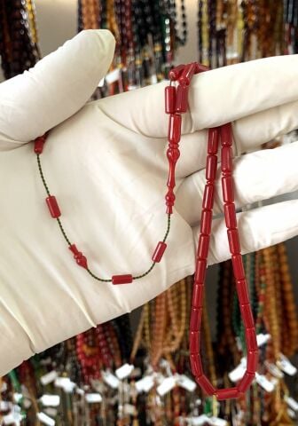 ESKİ ÇUBUK MALZEMEDEN KATALİN VİŞNE KAPSÜL MODEL TESBİH