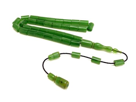 ESKİ ÇUBUK MALZEMEDEN KATALİN YEŞİL KESME MODEL TESBİH