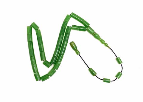 ESKİ ÇUBUK MALZEMEDEN KATALİN YEŞİL KESME MODEL TESBİH