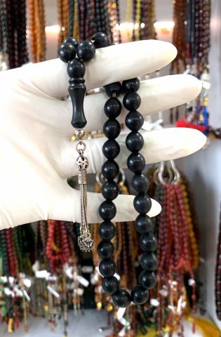 ESKİ GALALİT ÖZEL İŞÇİLİK BEYZİ MODEL SİYAH TESBİH