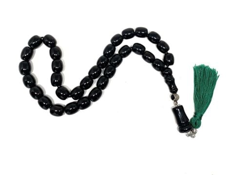 ESKİ OLTU TAŞI ESKİ İŞÇİLİK BEYZİ SİYAH MODEL TESBİH