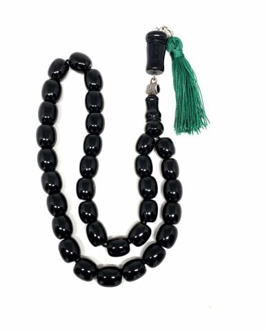 ESKİ OLTU TAŞI ESKİ İŞÇİLİK BEYZİ SİYAH MODEL TESBİH