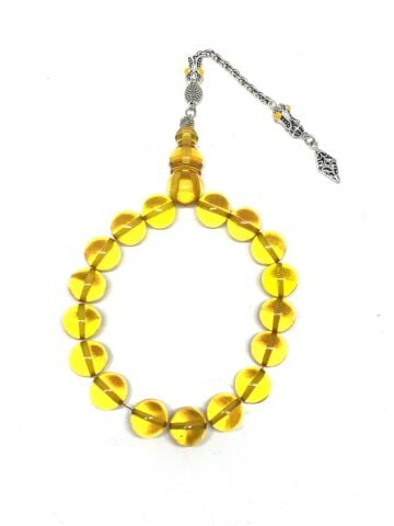 MASKOT BOY ATEŞ KEHRİBAR SARI KÜRE MODEL TESBİH