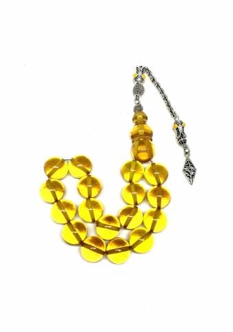 MASKOT BOY ATEŞ KEHRİBAR SARI KÜRE MODEL TESBİH