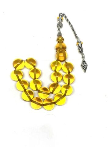 MASKOT BOY ATEŞ KEHRİBAR SARI KÜRE MODEL TESBİH