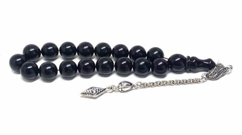 MASKOT BOY ATEŞ KEHRİBAR SİYAH KÜRE MODEL TESBİH