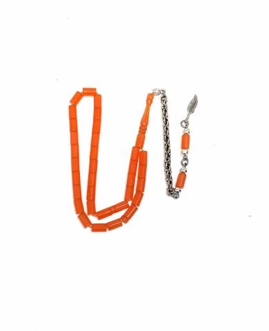 ZAR KEHRİBAR TURUNCU KESME MODEL TESBİH