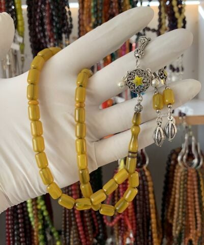 SIKMA KEHRİBAR YEŞİL KAPSÜL MODEL TESBİH