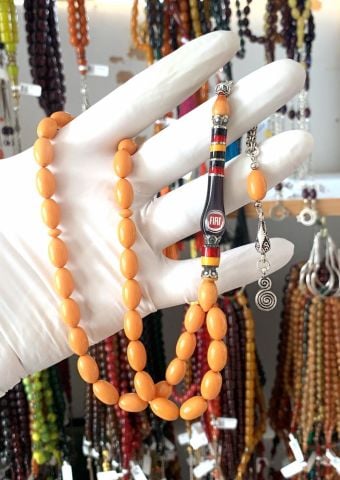 FIAT İMAME İŞLEMELİ SIKMA KEHRİBAR TESBİH BEYZİ MODEL TESBİH