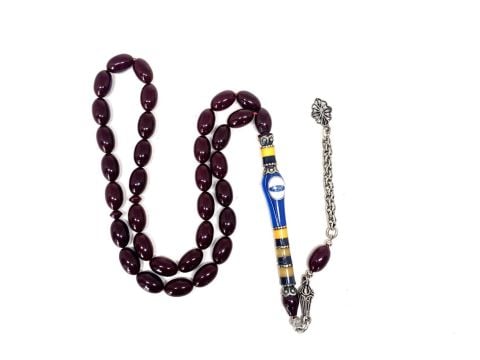 FORD İMAME İŞLEMELİ SIKMA KEHRİBAR BORDO BEYZİ MODEL TESBİH