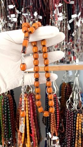 SIKMA KEHRİBAR TURUNCU BEYZİ MODEL TESBİH