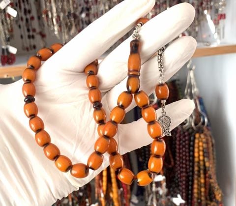 SIKMA KEHRİBAR TURUNCU BEYZİ MODEL TESBİH