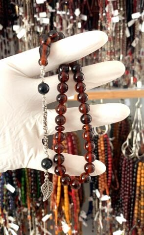 SIKMA KEHRİBAR KAHVERENGİ KÜRE MODEL TESBİH