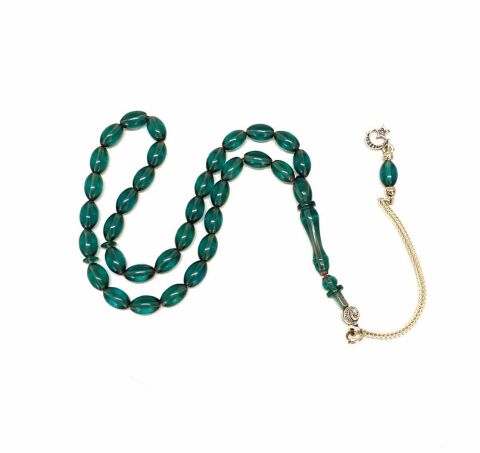 ATEŞ KEHRİBAR OKYANUS MAVİSİ BEYZİ MODEL TESBİH