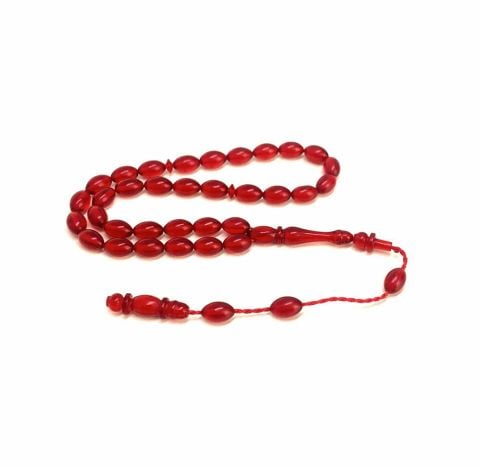 ATEŞ KEHRİBAR KIRMIZI BEYZİ MODEL BİLEKBOY TESBİH