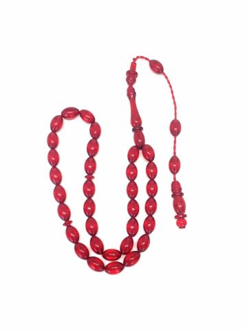 ATEŞ KEHRİBAR KIRMIZI BEYZİ MODEL BİLEKBOY TESBİH