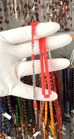 SIKMA KEHRİBAR PEMBE KESME MODEL TESBİH