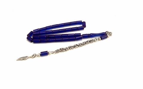 ZAR KEHRİBAR LACİVERT KESME MODEL TESBİH