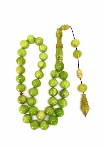 ÇUBUK MALZEMEDEN KATALİN YEŞİL KÜRE MODEL TESBİH