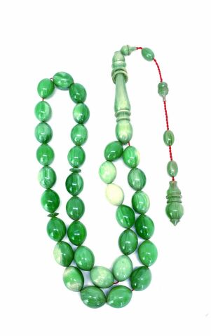 ÇUBUK KATALİN YEŞİL BEYAZ BEYZİ MODEL TESBİH