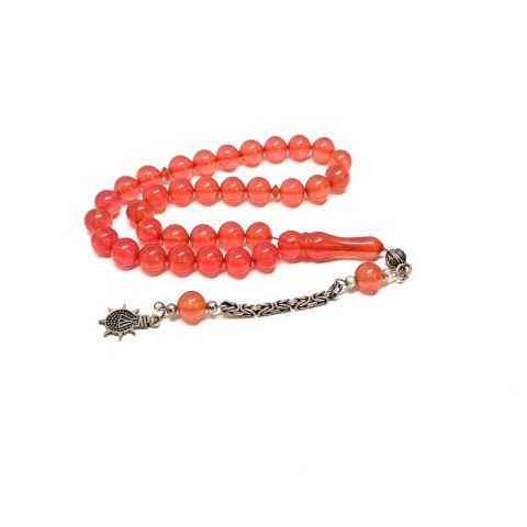 SIKMA KEHRİBAR PEMBE KÜRE MODEL TESBİH